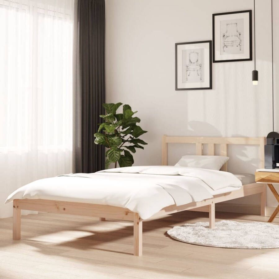 The Living Store Bedframe massief hout 100x200 cm Bedframe Bedframes Bed Bedbodem Ledikant Bed Frame Massief Houten Bedframe Slaapmeubel Eenpersoonsbed Bedden Bedbodems