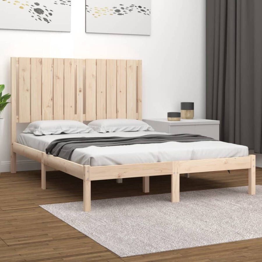 The Living Store Bedframe massief hout 120x190 cm 4FT Small Double Bedframe Bedframes Bed Bedbodem Ledikant Bed Frame Massief Houten Bedframe Slaapmeubel Tweepersoonsbed Bedden Bedbodems