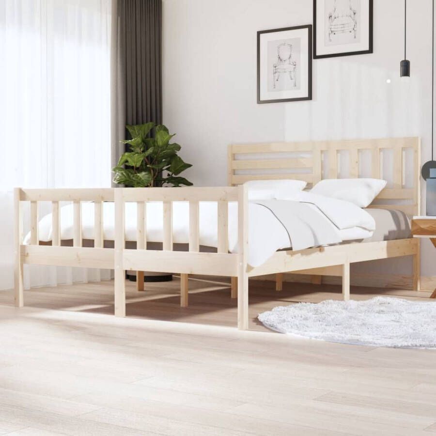 The Living Store Bedframe massief hout 160x200 cm Bedframe Bedframes Tweepersoonsbed Bed Bedombouw Dubbel Bed Frame Bed Frame Ledikant Bedframe Met Hoofdeinde Tweepersoonsbedden