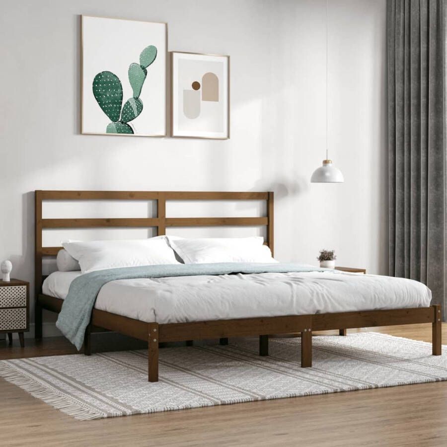 The Living Store Bedframe massief hout 180x200 cm 6FT Super King Bedframe Bedframes Bed Bedbodem Ledikant Bed Frame Massief Houten Bedframe Slaapmeubel Tweepersoonsbed Bedden Bedbodems