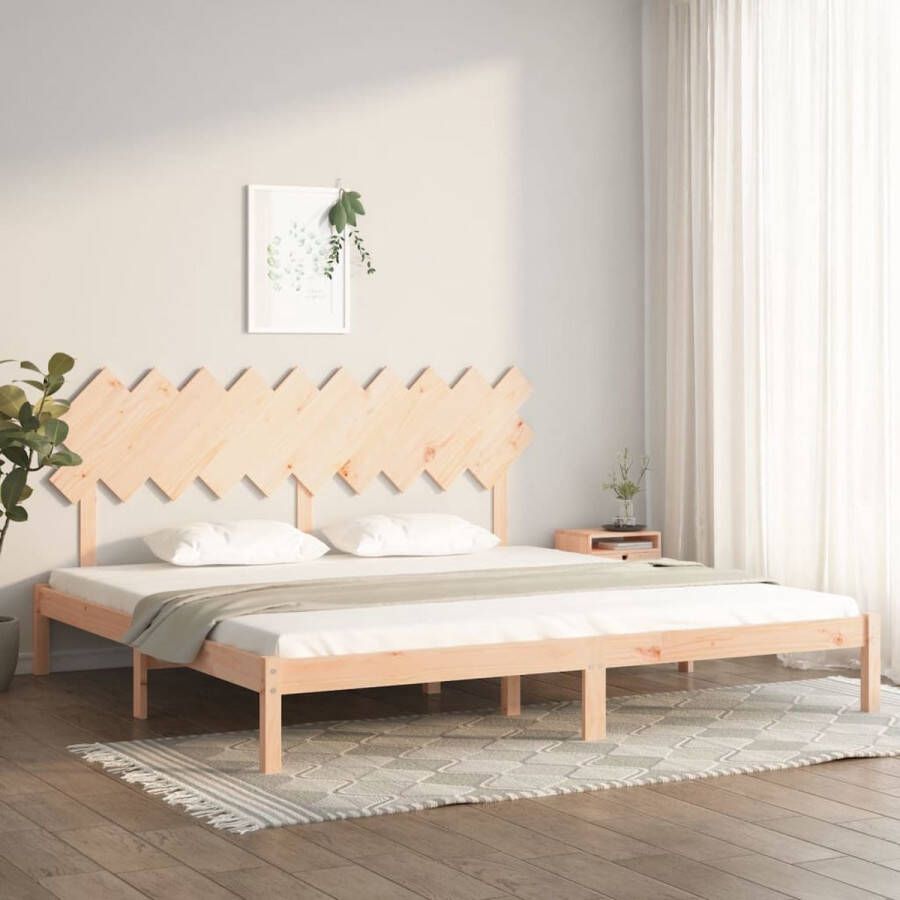 The Living Store Bedframe Grenenhout Modern Bedframes 205.5 x 205.5 x 31 cm (LxBxH) Comfortabel hoofdeinde Modern Bed Frame Houten Bed Grenenhouten Bed Tweepersoons Bed Comfortabele Hoofdbord