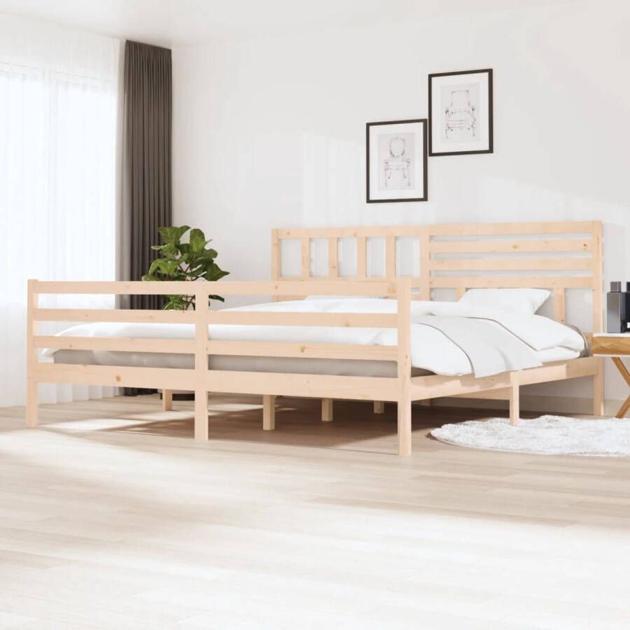 The Living Store Bedframe massief hout 200x200 cm Bedframe Bedframes Tweepersoonsbed Bed Bedombouw Dubbel Bed Frame Bed Frame Ledikant Bedframe Met Hoofdeinde Tweepersoonsbedden