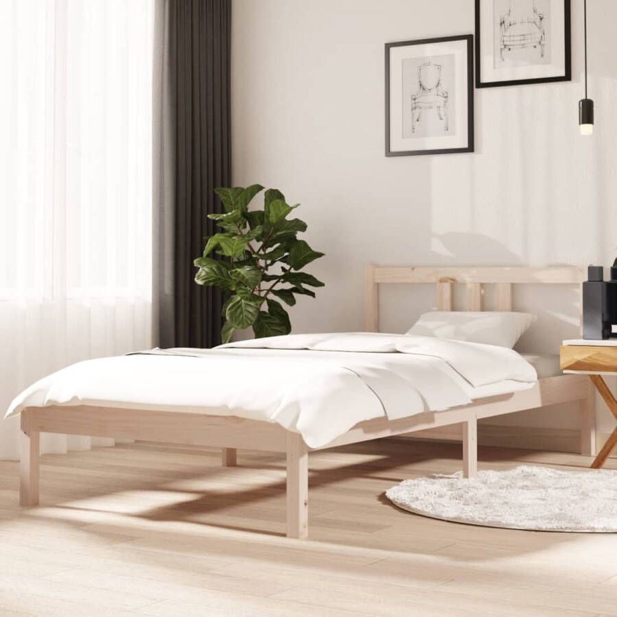 The Living Store Bedframe massief hout 90x190 cm 3FT Single Bed