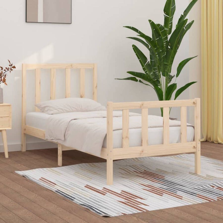 The Living Store Bedframe massief hout 90x190 cm 3FT Single Bedframe Bedframes Eenpersoonsbed Bed Bedombouw Ledikant Houten Bedframe Eenpersoonsbedden Bedden Bedombouwen Ledikanten