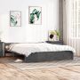 The Living Store Bedframe massief hout grijs 160x200 cm Bedframe Bedframes Bed Bedbodem Ledikant Bed Frame Massief Houten Bedframe Slaapmeubel Tweepersoonsbed Bedden Bedbodems - Thumbnail 2