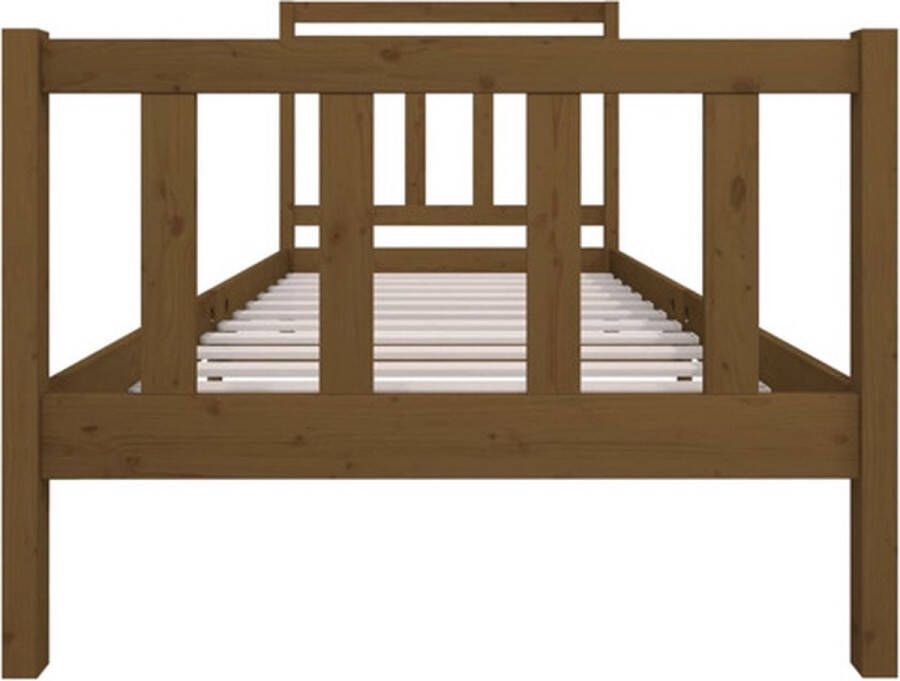 The Living Store Bedframe massief hout honingbruin 90x190 cm 3FT6 Single Bed