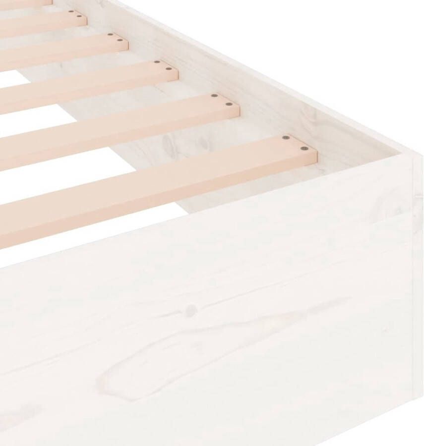 The Living Store Bedframe massief hout wit 100x200 cm Bedframe Bedframes Bed Bedbodem Ledikant Bed Frame Massief Houten Bedframe Slaapmeubel Eenpersoonsbed Bedden Bedbodems - Foto 2