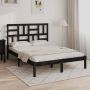 The Living Store Bedframe massief hout zwart 140x190 cm Bedframe Bedframes Bed Bedbodem Ledikant Bed Frame Massief Houten Bedframe Slaapmeubel Tweepersoonsbed Bedden Bedbodems - Thumbnail 2