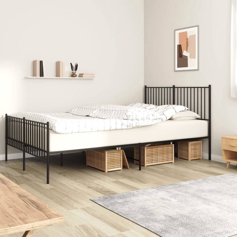 The Living Store Bedframe Classic 207 x 166 x 90.5 cm Robuust metalen constructie Robuust Bedframe Metalen Bedframe Klassiek Bedframe Staal Bedframe Boxspring Bed - Foto 2