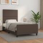 The Living Store Bedframe met hoofdbord kunstleer bruin 80x200 cm Bedframe Bedframes Bed Slaapmeubel Bedbodem Ledikant Eenpersoonsbed Slaapbed Bedden Slaapmeubels Slaapmeubelen - Thumbnail 1