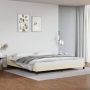 The Living Store Bedframe met hoofdbord kunstleer crèmekleurig 200x200 cm Bedframe Met Hoofdbord Bedframes Met Hoofdborden Bedframe Bed Slaapmeubel Bedbodem Ledikant Eenpersoonsbed Slaapbed Bedframes Bedden - Thumbnail 1