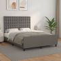 The Living Store Bedframe met hoofdbord kunstleer grijs 140x190 cm Bedframe Met Hoofdbord Bedframes Met Hoofdborden Bedframe Bed Slaapmeubel Bedbodem Ledikant Eenpersoonsbed Slaapbed Bedframes Bedden - Thumbnail 1