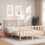 The Living Store Bedframe met hoofdbord massief hout 140x200 cm Bedframe Bedframes Bed Tweepersoonsbed Slaapkamermeubel Houten Bedframe Houten Bed Bedbodem Massief Houten Bedframe Ledikant Bedframe Met Hoofdeinde - Thumbnail 2