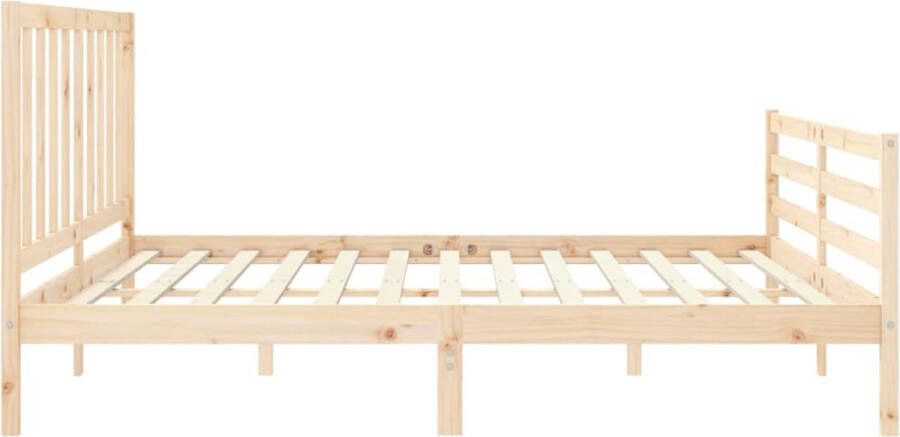 The Living Store Bedframe met hoofdbord massief hout 6FT Super King Bed