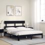 The Living Store Bedframe Grenenhout Zwart 203.5 x 163.5 x 81 cm Multiplex lattenbodem - Thumbnail 2