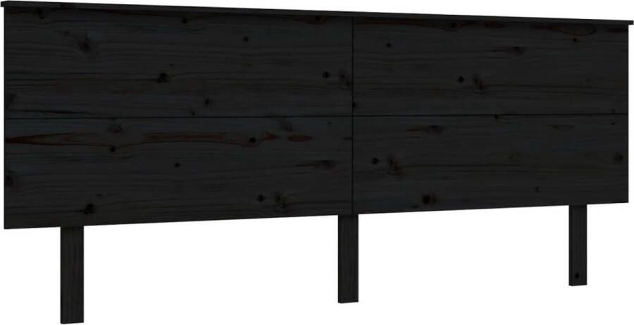 The Living Store Bedframe met hoofdbord massief hout zwart 6FT Super King Bedframe Bedframes Bed Tweepersoonsbed Slaapkamermeubel Houten Bedframe Houten Bed Bedbodem Massief Houten Bedframe Ledikant Bedframe Met Hoofdeinde