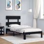 The Living Store Bedframe met hoofdbord massief hout zwart 90x200 cm Bedframe Bedframes Bed Eenpersoonsbed Slaapkamermeubel Houten Bedframe Houten Bed Bedbodem Massief Houten Bedframe Ledikant Bedframe Met Hoofdeinde - Thumbnail 1