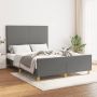 The Living Store Bedframe met hoofdeinde stof donkergrijs 140x200 cm Bedframe Met Hoofdeinde Bedframes Met Hoofdeindes Bed Slaapmeubel Ledikant Bedbodem Tweepersoonsbed Bedden Slaapmeubels Slaapmeubelen Slaapmeubilair - Thumbnail 1