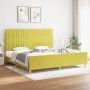 The Living Store Bedframe met hoofdeinde stof groen 200x200 cm Bedframe Met Hoofdeinde Bedframes Met Hoofdeindes Bed Slaapmeubel Ledikant Bedbodem Tweepersoonsbed Bedden Slaapmeubels Slaapmeubelen Slaapmeubilair - Thumbnail 1