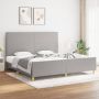 The Living Store Bedframe met hoofdeinde stof lichtgrijs 200x200 cm Bedframe Met Hoofdeinde Bedframes Met Hoofdeindes Bed Slaapmeubel Ledikant Bedbodem Tweepersoonsbed Bedden Slaapmeubels Slaapmeubelen Slaapmeubilair - Thumbnail 1