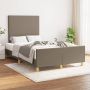 The Living Store Bedframe Taupe 203 x 126 x 118 128 cm Verstelbaar hoofdeind Met multiplex lattenbodem Duurzaam materiaal - Thumbnail 1