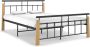 The Living Store Bedframe metaal en massief eikenhout 140x200 cm Bedframe Bed Frame Bed Frames Bed Bedden Metalen Bedframe Metalen Bedframes 2-persoonsbed 2 - Thumbnail 2