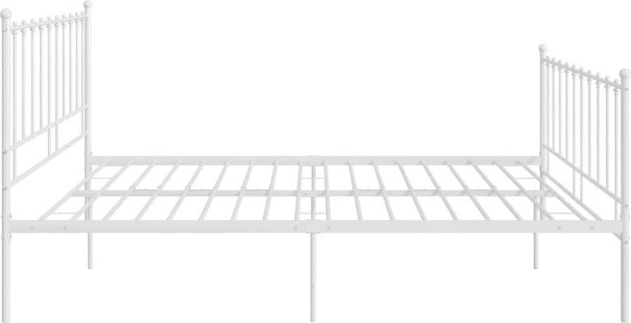 The Living Store Bedframe metaal wit 140x200 cm Bedframe Bedframes Tweepersoonsbed Tweepersoonsbedden Bed Bedden Bedombouw Bedombouwen Frame Frames Slaapmeubel - Foto 2