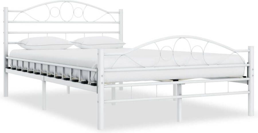 The Living Store Bedframe metaal wit 120x200 cm Bed