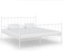 The Living Store Bedframe metaal wit 140x200 cm Bedframe Bedframes Tweepersoonsbed Tweepersoonsbedden Bed Bedden Bedombouw Bedombouwen Frame Frames Slaapmeubel - Thumbnail 3