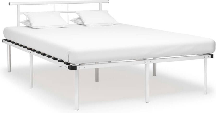 The Living Store Metalen Bedframe Wit 200 x 160 x 78 cm Geschikt voor 160 x 200 cm Matras Montage vereist Metalen Bedframe Tweepersoonsbed Wit Bedframe Bed Kopen Boxspring Bed - Foto 2
