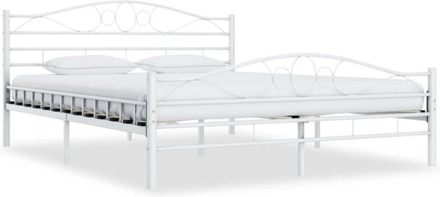 The Living Store Bedframe metaal wit 160x200 cm Bed