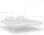 The Living Store Bedframe metaal wit 200x200 cm Bedframe Bedframes Tweepersoonsbed Tweepersoonsbedden Bed Bedden Bedombouw Bedombouwen Frame Frames Slaapmeubel - Thumbnail 1
