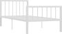 The Living Store Bedframe metaal wit 90x200 cm Bedframe Bedframes Eenpersoonsbed Eenpersoonsbedden Bed Bedden Bedombouw Bedombouwen Frame Frames Slaapmeubel - Thumbnail 3