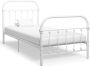 The Living Store Bedframe metaal wit 90x200 cm Bedframe Bedframes Eenpersoonsbed Eenpersoonsbedden Bed Bedden Bedombouw Bedombouwen Frame Frames Slaapmeubel - Thumbnail 1