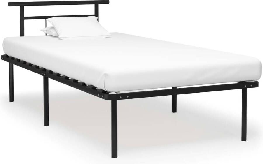 The Living Store Metalen Bedframe Zwart 200 x 100 x 78 cm Geschikte matras- 100 x 200 cm Montage vereist Metalen Bedframe Tweepersoonsbed Zwart Bedframe Kopen Slaapkamer Meubels