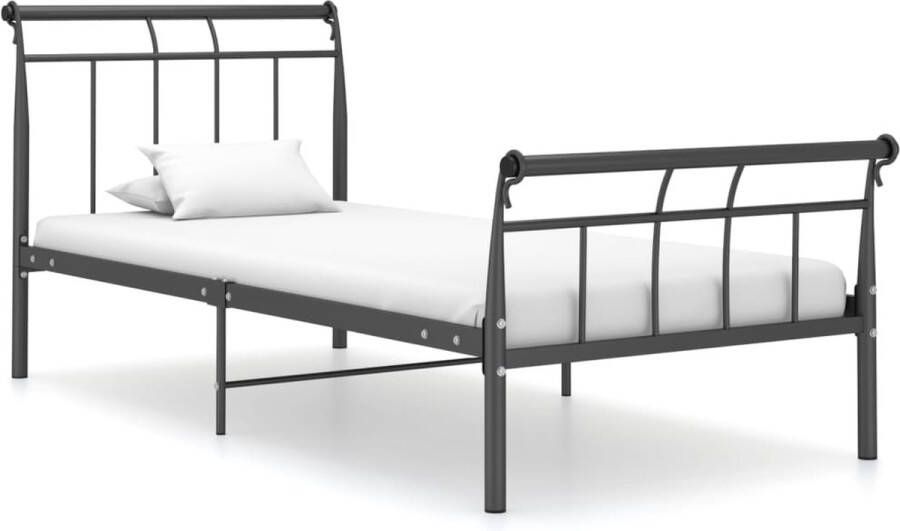 The Living Store Metalen Bedframe Zwart 208x106x90 cm Stevig en Duurzaam Metalen Bedframe Tweepersoons Bed Zwarte Bedframe Stapelbare Bedbodems Boxspring Bed
