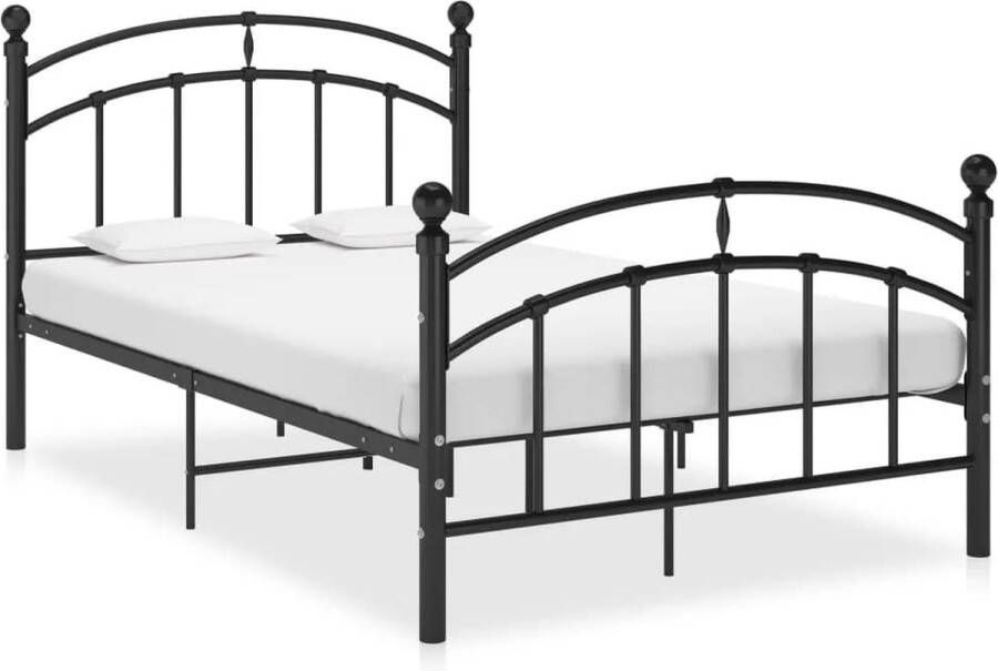 The Living Store Bedframe metaal zwart 120x200 cm Bedframe Bedframes Tweepersoonsbed Tweepersoonsbedden Bed Bedden Bedombouw Bedombouwen Frame Frames Slaapmeubel - Foto 1