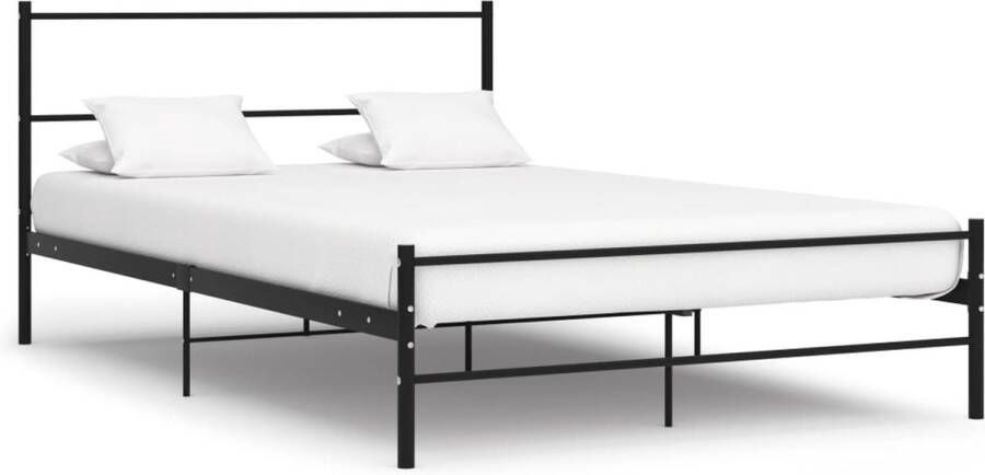 The Living Store Bedframe metaal zwart 120x200 cm Bedframe Bedframes Tweepersoonsbed Tweepersoonsbedden Bed Bedden Slaapkamermeubel Slaapkamermeubelen Slaapkamermeubels Slaapkamermeubilair