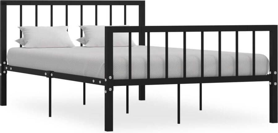 The Living Store Bedframe metaal zwart 120x200 cm Bedframe Bedframes Tweepersoonsbed Tweepersoonsbedden Bed Bedden Bedombouw Bedombouwen Frame Frames Slaapmeubel