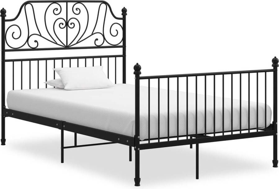 The Living Store Bedframe metaal zwart 120x200 cm Bedframe Bed Frame Bed Frames Bed Bedden Metalen Bedframe Metalen Bedframes 2-persoonsbed 2