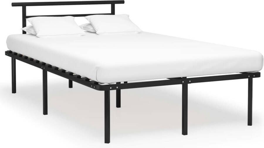 The Living Store Bedframe metaal zwart 120x200 cm Bedframe Bedframes Tweepersoonsbed Tweepersoonsbedden Bed Bedden Bedombouw Bedombouwen Frame Frames Slaapmeubel