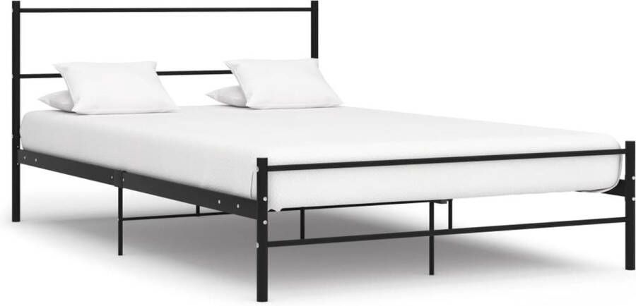 The Living Store Bedframe metaal zwart 160x200 cm Bed