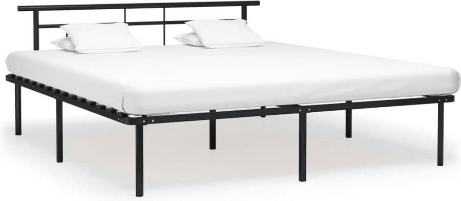The Living Store Bedframe metaal zwart 180x200 cm Bedframe Bedframes Tweepersoonsbed Tweepersoonsbedden Bed Bedden Bedombouw Bedombouwen Frame Frames Slaapmeubel