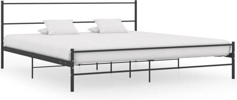 The Living Store Bedframe metaal zwart 180x200 cm Bedframe Bedframes Tweepersoonsbed Tweepersoonsbedden Bed Bedden Slaapkamermeubel Slaapkamermeubelen Slaapkamermeubels Slaapkamermeubilair