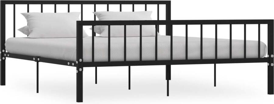 The Living Store Bedframe metaal zwart 180x200 cm Bedframe Bedframes Tweepersoonsbed Tweepersoonsbedden Bed Bedden Bedombouw Bedombouwen Frame Frames Slaapmeubel