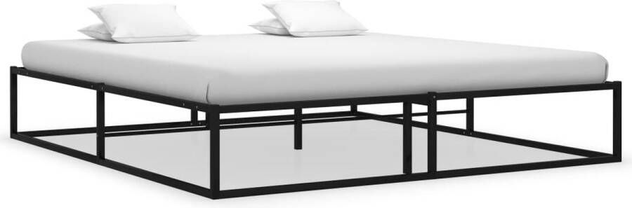 The Living Store Bedframe metaal zwart 200x200 cm Bed