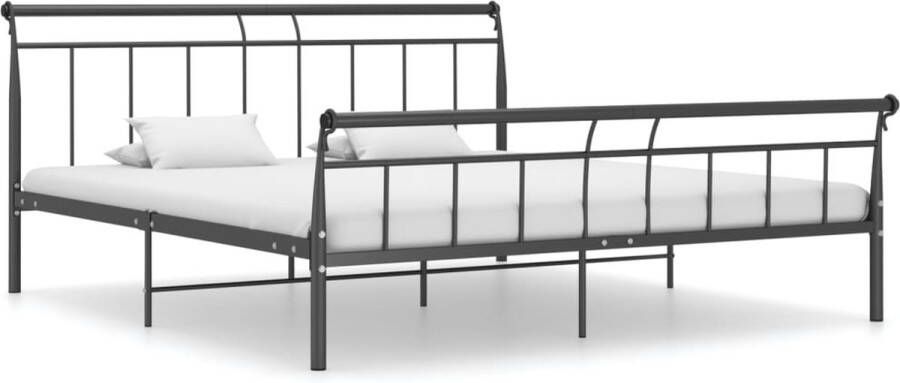 The Living Store Bedframe metaal zwart 200x200 cm Bedframe Bed Frame Bed Frames Bed Bedden Metalen Bedframe Metalen Bedframes 2-persoonsbed 2