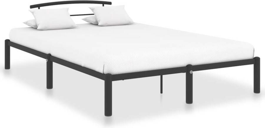 The Living Store Bedframe Metaal Zwart 210 x 150 x 63 cm Geschikte matras 140 x 200 cm