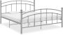 The Living Store Bedframe metaal grijs 160x200 cm Bedframe Bedframes Tweepersoonsbed Tweepersoonsbedden Bed Bedden Bedombouw Bedombouwen Frame Frames Slaapmeubel - Thumbnail 2