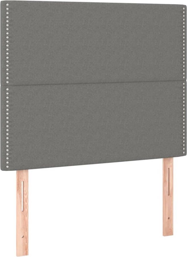 The Living Store Bedframe Meubilair 203 x 83 x 118 128 cm Donkergrijs Bed Frame Boxspring Tweepersoonsbed Donkere Kleuren Houten Bed - Foto 2